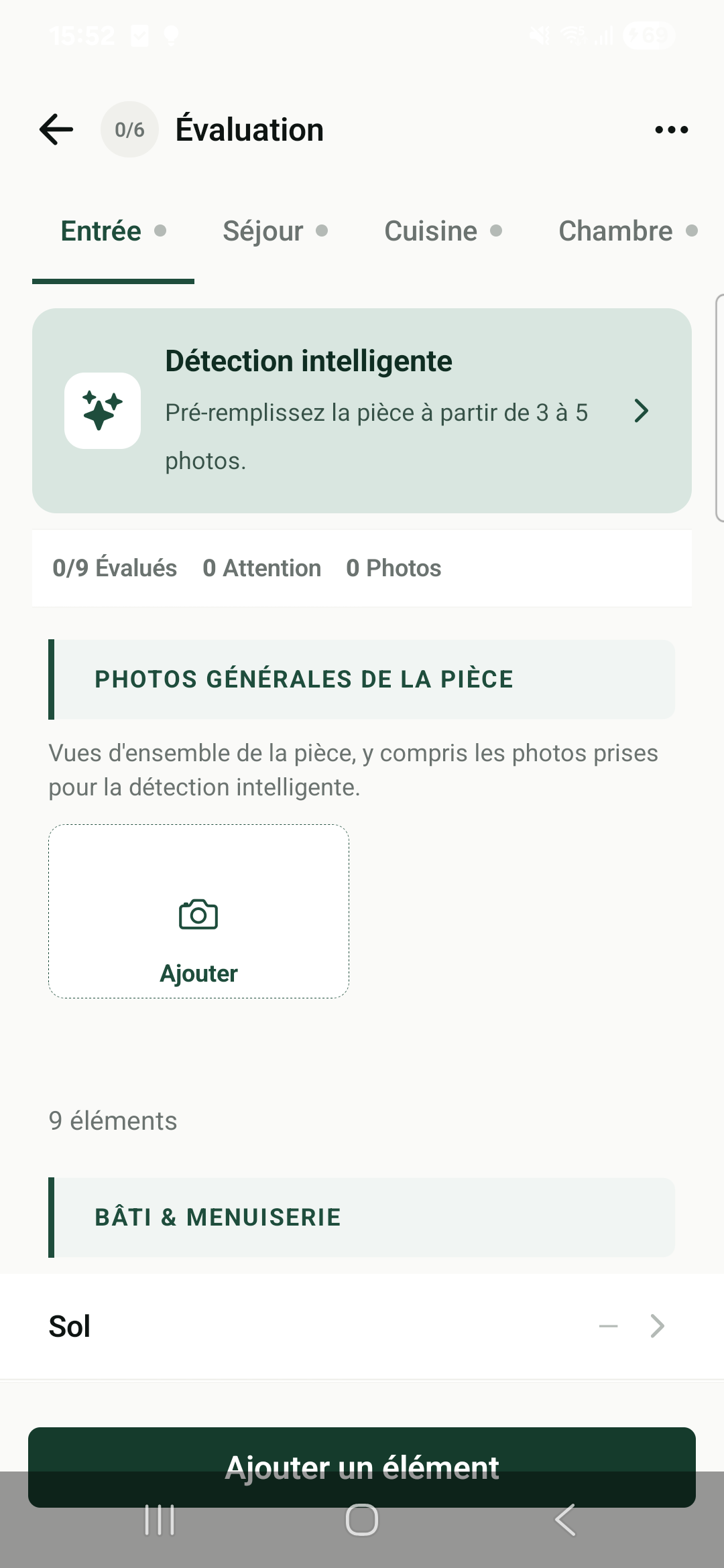 Évaluation réelle d’une pièce dans Foncieris État des lieux