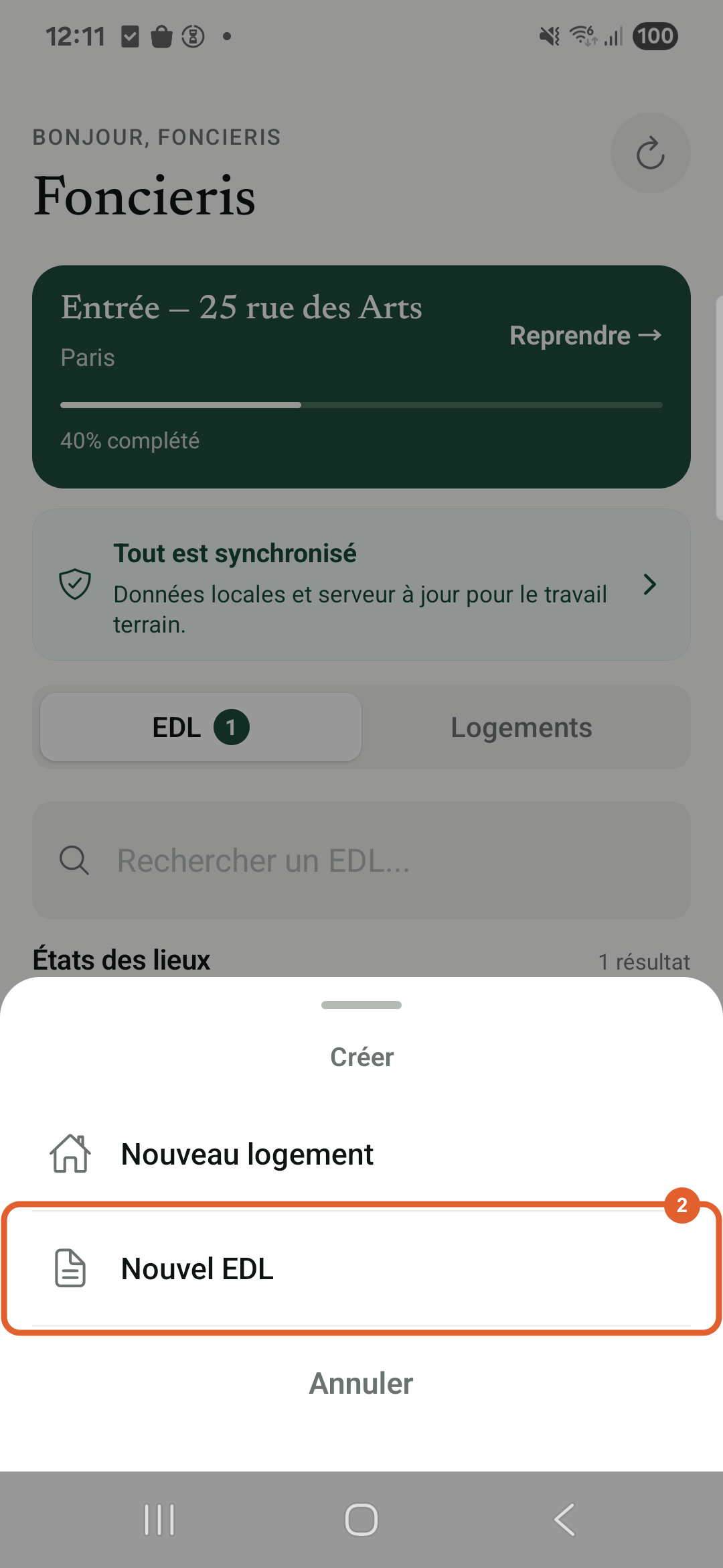 Application Android Foncieris État des lieux en production — Lancez un nouvel EDL