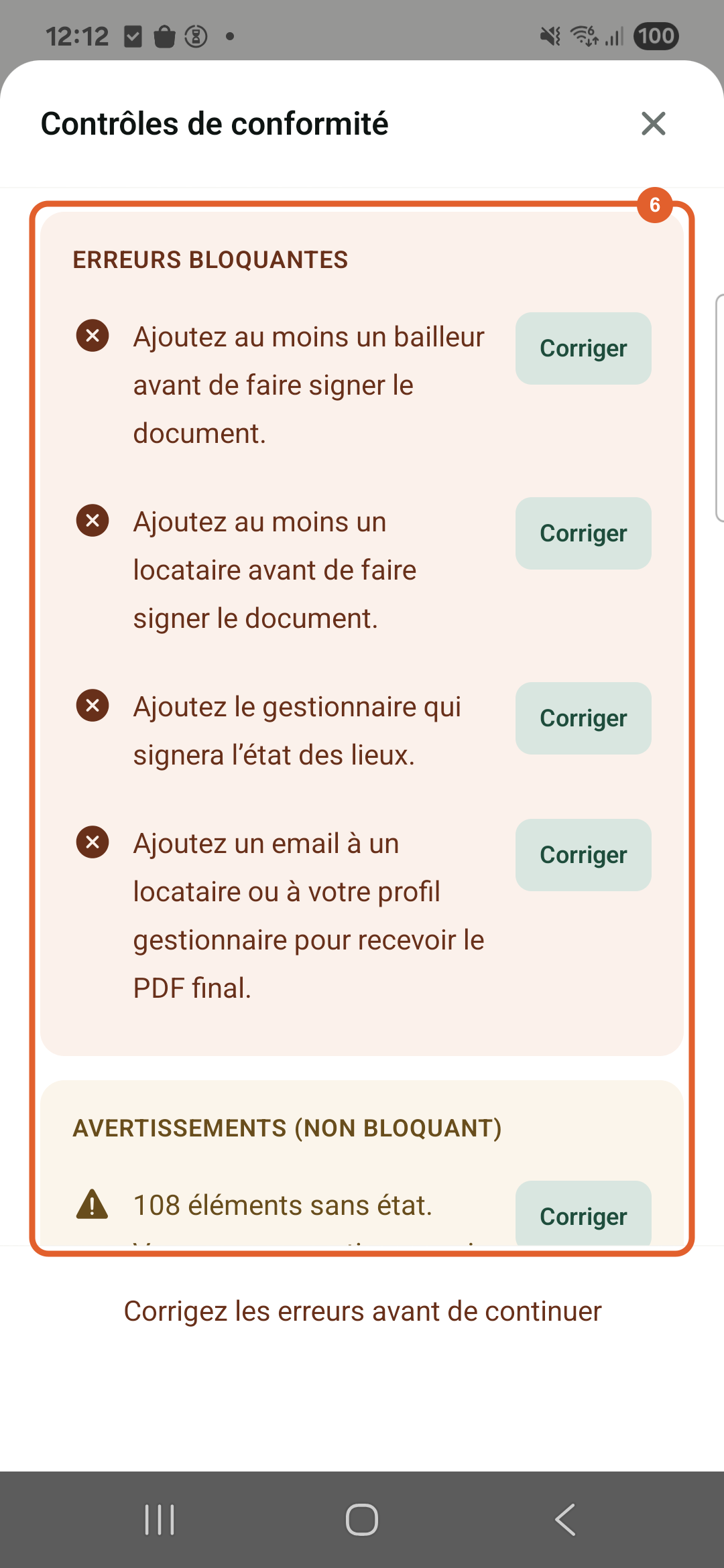 Application Android Foncieris État des lieux en production — Corrigez les contrôles avant de signer
